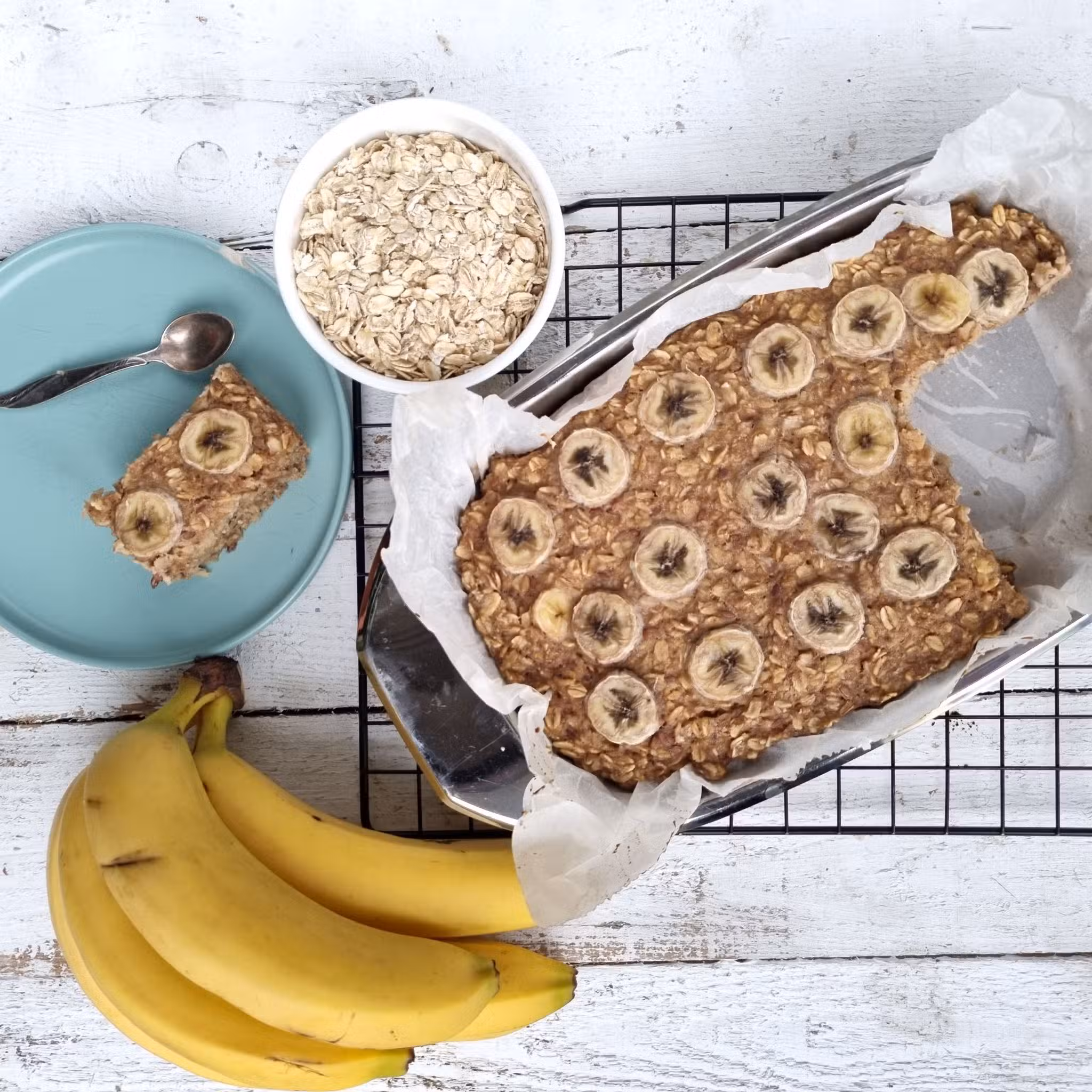 Pieczona owsianka w dwóch smakach – bananowa i piernikowa
